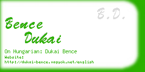 bence dukai business card